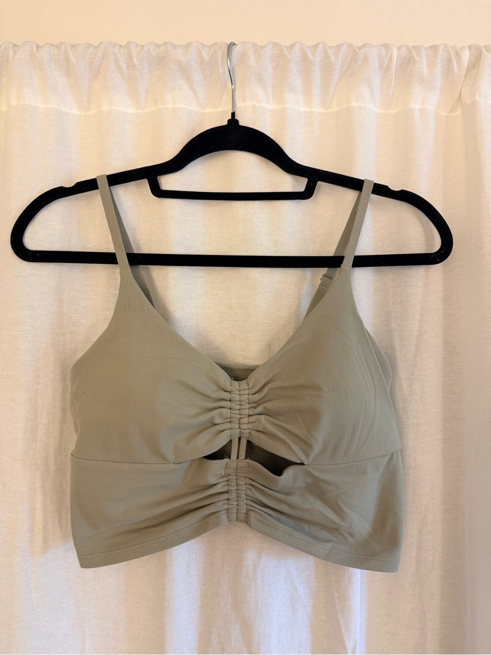 Athleta Sage Green Cinch Longline Sports Bra